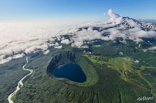 Maar (crater) Krokur, filled with water