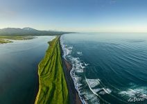 Semyachikskaya spit. Kamchatka Peninsula, Eastern coast, Bering sea, Russia Semyachikskaya spit. Kamchatka Peninsula, Eastern coast, Bering sea, Russia