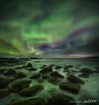 Northern lights. Barents Sea Coast, Russia