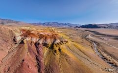 Colorful Mountains of Kyzyl-Chin (Mars). Altai, Russia