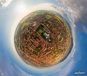 Pisa from the height of 250 meters. Planet