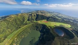 Lakes in the crater of a dormant volcano Lakes in the crater of a dormant volcano