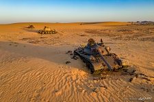 Soviet tanks in the sands of the Sahara Soviet tanks in the sands of the Sahara