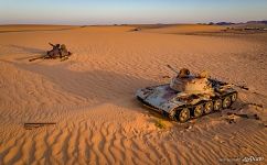 Soviet tanks in the sands of the Sahara Soviet tanks in the sands of the Sahara