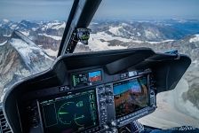 In a helicopter over the Alps