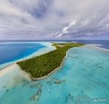 Low altitude view of Motu Rimatu’u, gloomy weather Low altitude view of Motu Rimatu’u, gloomy weather