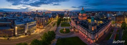 Belfast City Hall. Night panorama Belfast City Hall. Night panorama