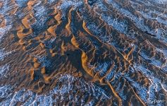 Chara Sands at sunrise from above