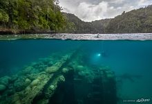Sunken ship in Palau Sunken ship in Palau