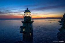 Aniva lighthouse at sunset