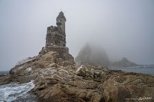 Aniva Lighthouse in the fog