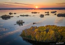 Onega lake at sunset