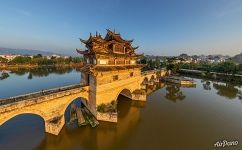 Seventeen Arch Bridge at sunset, Jianshui County