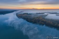 Europe's giant river sleeping under the blanket of fog