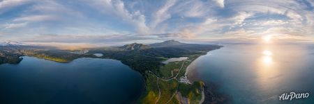 Lagunnoe Lake and Kunashirskiy Strait Lagunnoe Lake and Kunashirskiy Strait