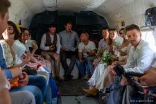 Wedding atop a volcano. Kamchatka