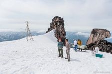 Wedding atop a volcano. Kamchatka Wedding atop a volcano. Kamchatka