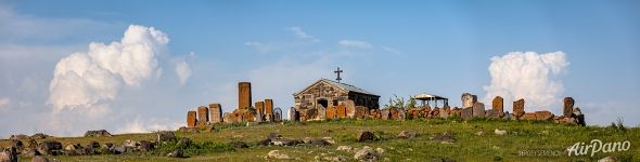 Panorama of the Armenian medieval cemetery Panorama of the Armenian medieval cemetery