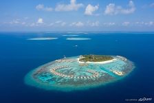 Resorts of the Maldives from above