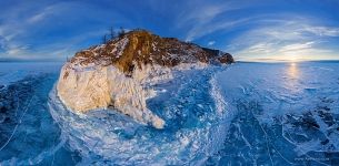 Ice at the Budun Cape, Baikal Lake, Russia