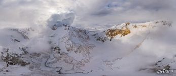 Mutnovsky volcanoб caldera at winter 1