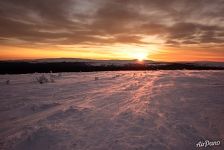 Sunset and mountain base Vologoskaya Gran Sunset and mountain base Vologoskaya Gran