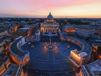 St. Peter’s Basilica and Saint Peter's Square at dusk