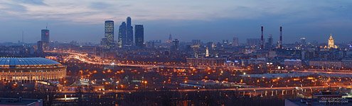 Panorama of Moscow at night
