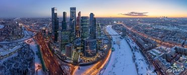 Moscow-City. Panorama in size 16608x6682 px