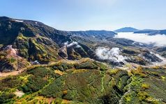 Valley of Geysers from an altitude of 1000 meters