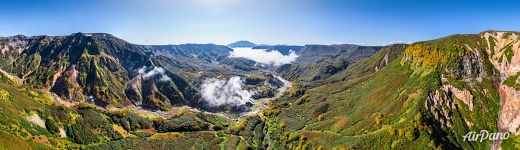 Valley of Geysers from an altitude of 1000 meters