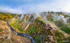 Golden autumn in Valley of Geysers