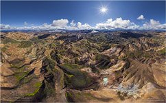Iceland, Landmannalaugar from the height of 1000m