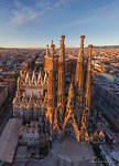 Barcelona, Spain. Sargrada Familia at sunset