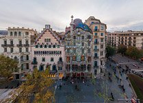 Barcelona, Spain. Battlo house by Antonio Gaudi architect