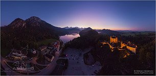 Germany, Hohenschwangau Castle in the evening