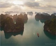 Karst islands. Halong Bay, Vietnam
