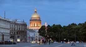 Saint Isaac's Cathedral, view from the Palace Square