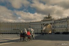 The carriage at the Palace Square The carriage at the Palace Square
