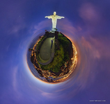 Christ the Redeemer Statue at night. Planet
