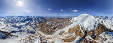 Panoramic view of the Caucasus Mountains and mount Elbrus #6