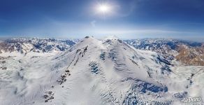 Panoramic view of the Caucasus Mountains and mount Elbrus #2