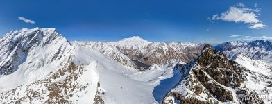 Panoramic view of the Caucasus Mountains and mount Elbrus #18