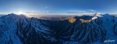 Panoramic view of the Caucasus Mountains and mount Elbrus #33