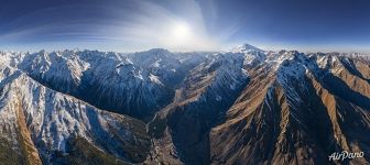 Panoramic view of the Caucasus Mountains and mount Elbrus #24