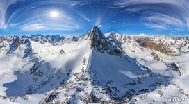 Panoramic view of the Caucasus Mountains and mount Elbrus #21