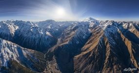Panoramic view of the Caucasus Mountains and mount Elbrus #25 Panoramic view of the Caucasus Mountains and mount Elbrus #25