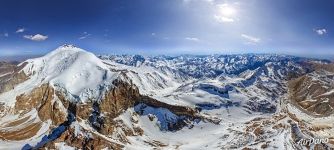 Panoramic view of the Caucasus Mountains and mount Elbrus #7