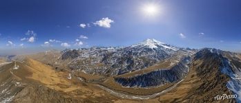 Panoramic view of the Caucasus Mountains and mount Elbrus #10