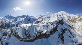 Panoramic view of the Caucasus Mountains and mount Elbrus #14